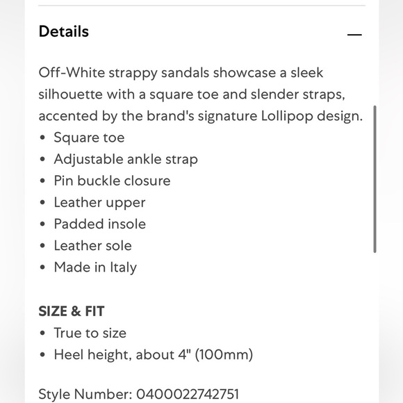 Off-White Lollipop 100MM Strappy High-Heel Sandals in Black- US 9.5/10 EU 40 - Picture 12 of 12